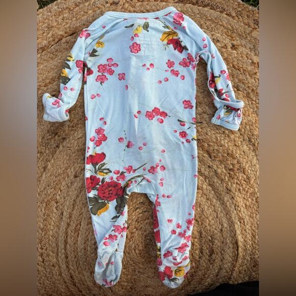 Bestaroo Infant Baby 0-3 Months Bamboo Sleeper Zip Up Floral Print Footie - Picture 7 of 7